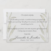 Elegantes romantisches Foto Hochzeit Dankeskarte (Rückseite)