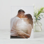 Elegantes romantisches Foto Hochzeit Einladung (Stehend Vorderseite)