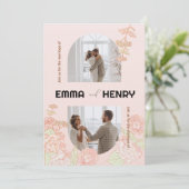 Elegantes romantisches Foto Hochzeit Einladung (Stehend Vorderseite)