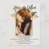 Elegantes romantisches Foto mit Blumenschrift Postkarte (Vorderseite)