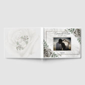 Elegantes romantisches Foto mit rustikalen Rosen Gästebuch (Voll)