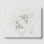 Elegantes romantisches Foto mit rustikalen Rosen Gästebuch (Rückseite)