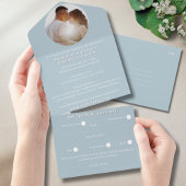 Elegantes Romantisches Foto Monogram Wedding All In One Einladung