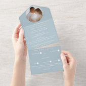 Elegantes Romantisches Foto Monogram Wedding All In One Einladung (Abreißen)