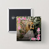 Elegantes romantisches Foto zum Valentinstag Button (Vorne & Hinten)