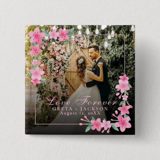 Elegantes romantisches Foto zum Valentinstag Button (Vorderseite)