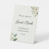 Elegantes romantisches Gästebuch Sockelschild (Vorderseite)