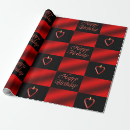 Elegantes romantisches Glück Geburtstag Rotes und Geschenkpapier