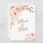 Elegantes Romantisches Gold Rosa Wasserfarben Save The Date