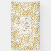 Elegantes, romantisches Goldmuster-Rose Banner (Vertikal)