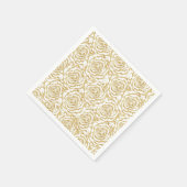 Elegantes, romantisches Goldmuster-Rose Serviette (Ecke)