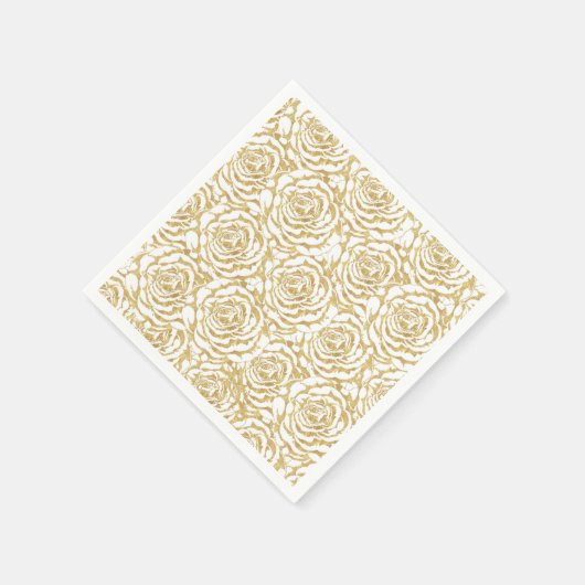 Elegantes, romantisches Goldmuster-Rose Serviette (Ecke)