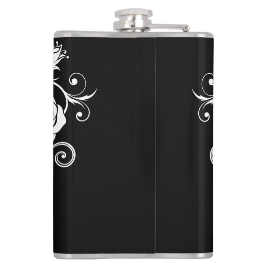 Elegantes, romantisches Goth Personalisiert Flachmann (Rückseite)