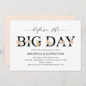 Elegantes romantisches Hochzeitsdinner Probe Einladung (Vorne/Hinten)