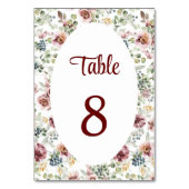 Elegantes romantisches Hochzeitszeichen Tischnumme Tischnummer (Vorderseite)