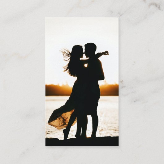 Elegantes romantisches kalligrafisches Foto Hochze Begleitkarte (Rückseite)