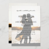 Elegantes romantisches kalligrafisches Foto Hochze Einladung (Vorne/Hinten)