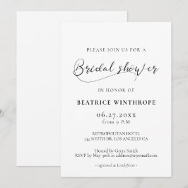Elegantes romantisches Kalligraphie-Brautparty Einladung