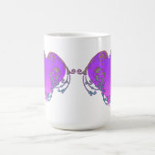 Elegantes, romantisches Lila Herz mit Blüh Kaffeetasse (Mittel)