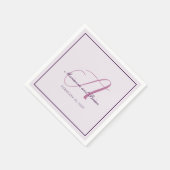 Elegantes Romantisches modernes Monogramm Serviette (Ecke)