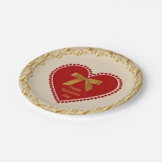 Elegantes romantisches pappteller (Schrägansicht)