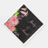 Elegantes Romantisches rosa Blumenpapier Napkins Serviette (Ecke)