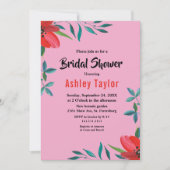 Elegantes Romantisches Rosa Brautparty Einladung (Vorderseite)