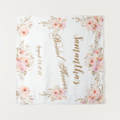 Elegantes Romantisches Rosa Brautparty Wandteppich (Vorderseite (Horizontal))