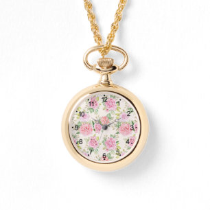 Elegantes romantisches Rosen-Blumenmuster Armbanduhr