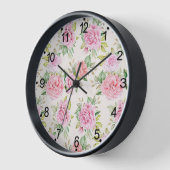 Elegantes romantisches Rosen-Blumenmuster Uhr (Winkel)