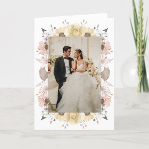 Elegantes romantisches Rustikales Foto Hochzeit Dankeskarte