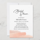 Elegantes romantisches, schlichtes rosa Brautparty Einladung (Vorderseite)