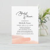 Elegantes romantisches, schlichtes rosa Brautparty Einladung (Stehend Vorderseite)