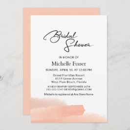 Elegantes romantisches, schlichtes rosa Brautparty Einladung