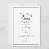 Elegantes romantisches Schwarz-Weiß-Probe-Dinner Einladung (Vorderseite)