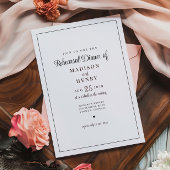 Elegantes romantisches Schwarz-Weiß-Probe-Dinner Einladung