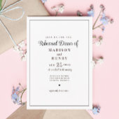 Elegantes romantisches Schwarz-Weiß-Probe-Dinner Einladung