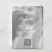 Elegantes romantisches Schwarz-weißes 1 Foto Hochz Einladung (Rückseite)