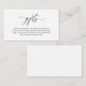 Elegantes Romantisches, Schwarzes Skript, Ein Hinw Begleitkarte (Vorne/Hinten)