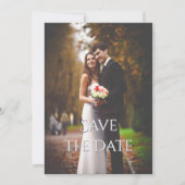 Elegantes romantisches Script-Foto Hochzeit Save The Date (Vorderseite)