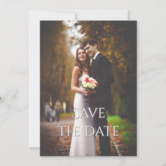 Elegantes romantisches Script-Foto Hochzeit Save The Date (Vorderseite)