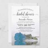 Elegantes Romantisches Türkisblau Rose Brautparty Einladung (Vorderseite)