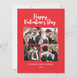 Elegantes Romantisches Valentinstag Paar 4 Foto Feiertagskarte