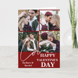 Elegantes Romantisches Valentinstag Paar 4 Foto Feiertagskarte