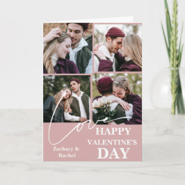 Elegantes Romantisches Valentinstag Paar 4 Foto Feiertagskarte