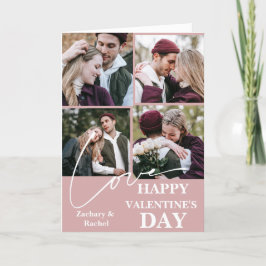 Elegantes Romantisches Valentinstag Paar 4 Foto Feiertagskarte