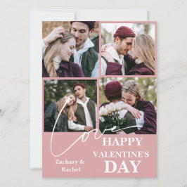 Elegantes Romantisches Valentinstag Paar 4 Foto Feiertagskarte