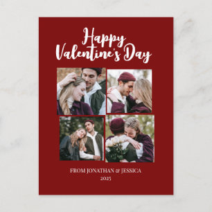 Elegantes Romantisches Valentinstag Paar 4 Foto Feiertagspostkarte