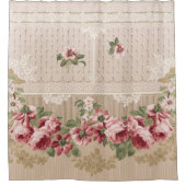 Elegantes romantisches Viktorianisches Rosa Duschvorhang (Vorderseite)