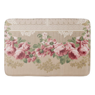 Elegantes romantisches Viktorianisches Rosa Floral Badematte